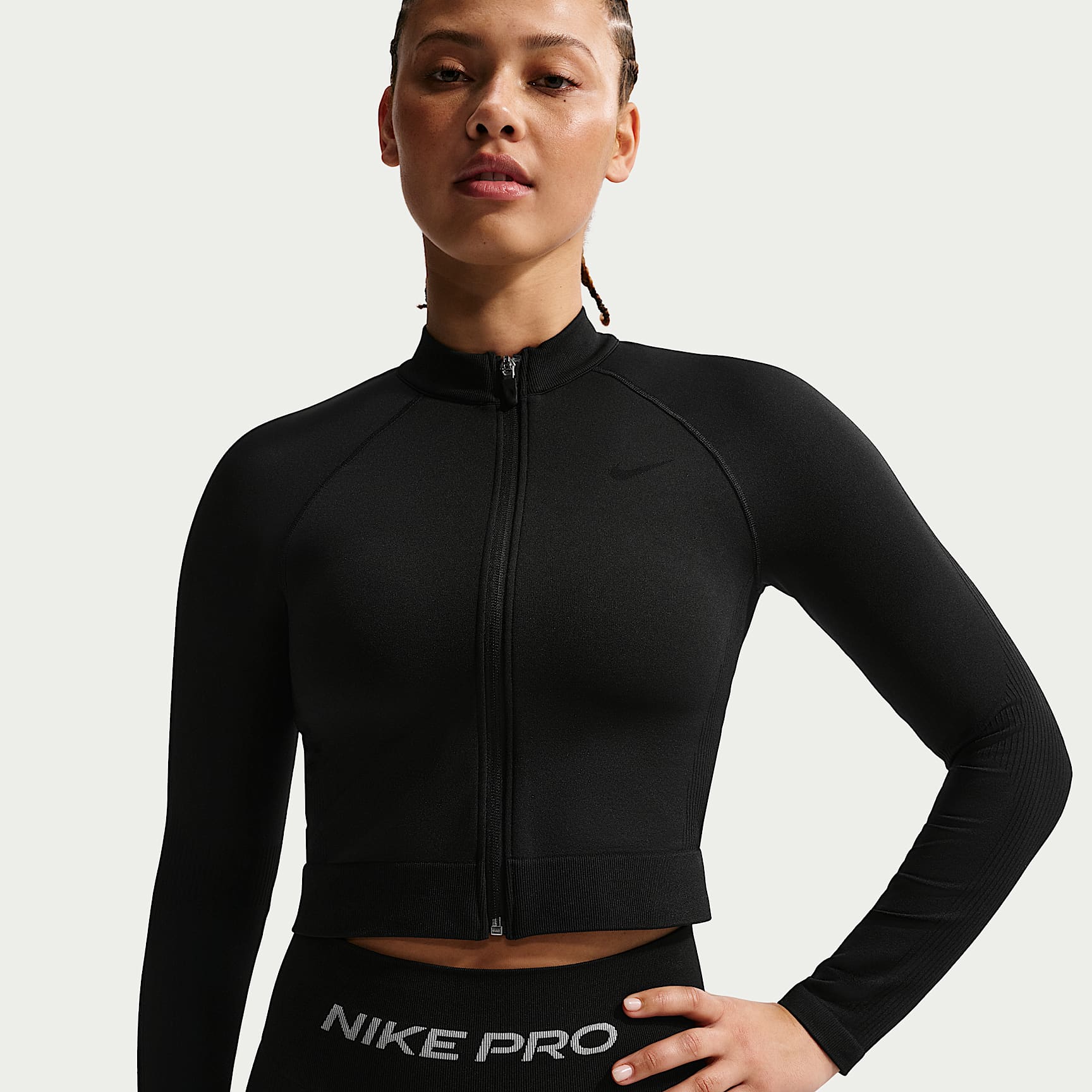 Nike Pro Seamless Women's Full-Zip Training Top. Nike LU